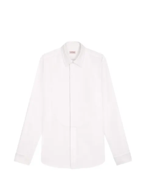 FURSAC honeycomb-textured bib-panel slim-fit shirt White FHPCH00359