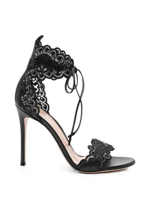 Gianvito Rossi Evie lace-trim sandals Black G6121815RICNAP