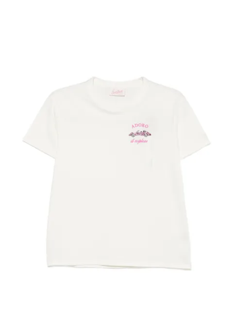 MC2 Saint Barth Emilie crystal-embellished graphic-print T-shirt Neutrals EMI0001