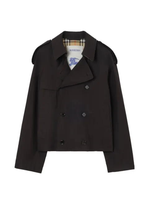 Burberry cropped Tropical gabardine Leadenham trench coat Black 8130000