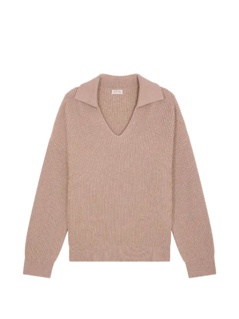 FURSAC ribbed-knit V-neck sweater Neutrals FHPPU00160