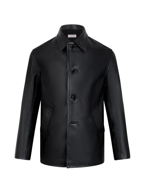 FURSAC button-front leather jacket Black FHPBL00206
