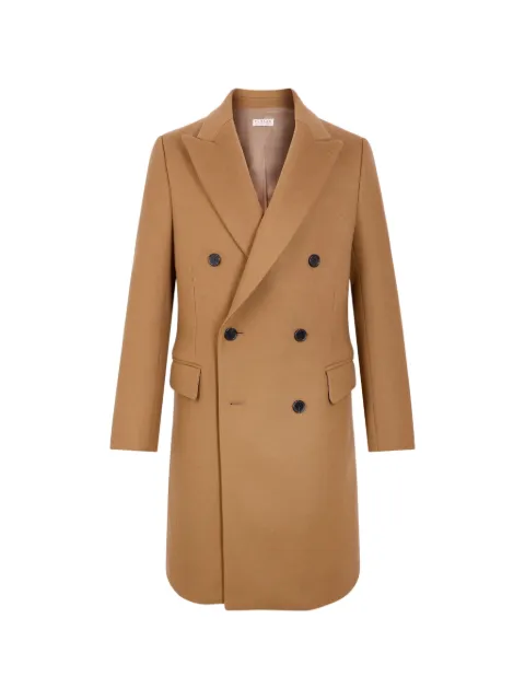 FURSAC double-breasted herringbone overcoat Brown FHPOU00149