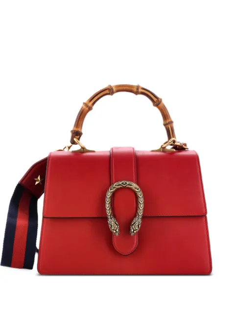 Gucci Pre-Owned Dionysus Bamboo Top Handle Bag Leather Medium satchel Red KAOCSXEB1493KCAZ