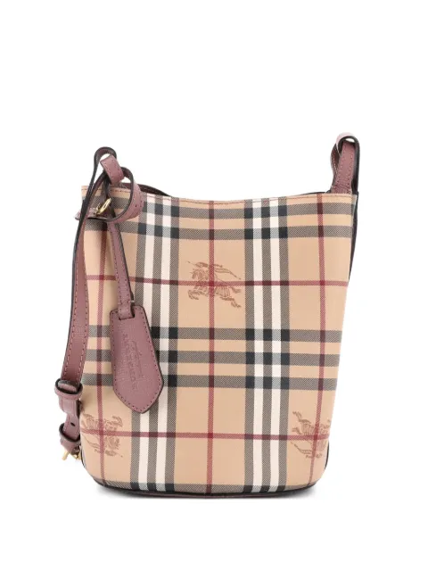 Burberry Pre-Owned Lorne Haymarket Coated Canvas Small bucket bag Brown 313ARYZISKU25HQF