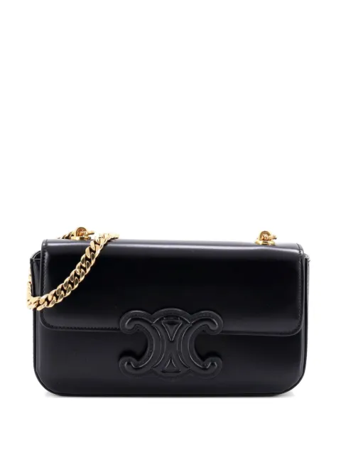 Celine Pre-Owned Triomphe Chain Leather Small shoulder bag Black COUGVF8MZL7Y9IDK