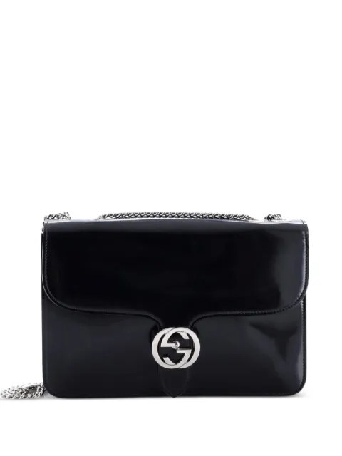 Gucci Pre-Owned Interlocking Patent Medium shoulder bag Black K195K62J2KEHAS6D
