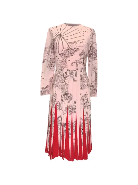 Valentino Garavani Pre-Owned Landscape-print silk dress Pink RFCPUGBCL745204W
