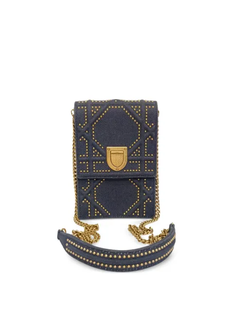 Christian Dior Pre-Owned Diorama studded clutch bag Blue RFCPUGBBA745113W