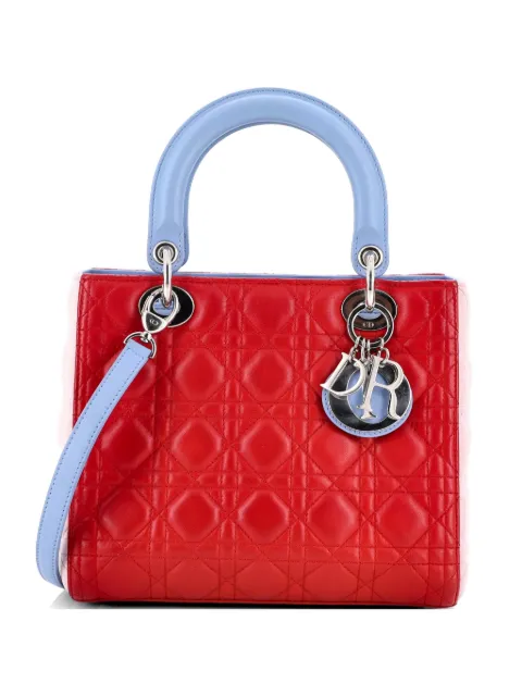 Christian Dior Pre-Owned Tricolor Lady Dior Bag Cannage Quilt Lambskin Medium satchel Multicolour 7EIFVYG7AJ3IJF1P
