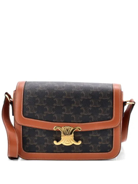 Celine Pre-Owned Triomphe Triomphe Coated Canvas Medium shoulder bag Brown 7IPLUWZORHVKG22X