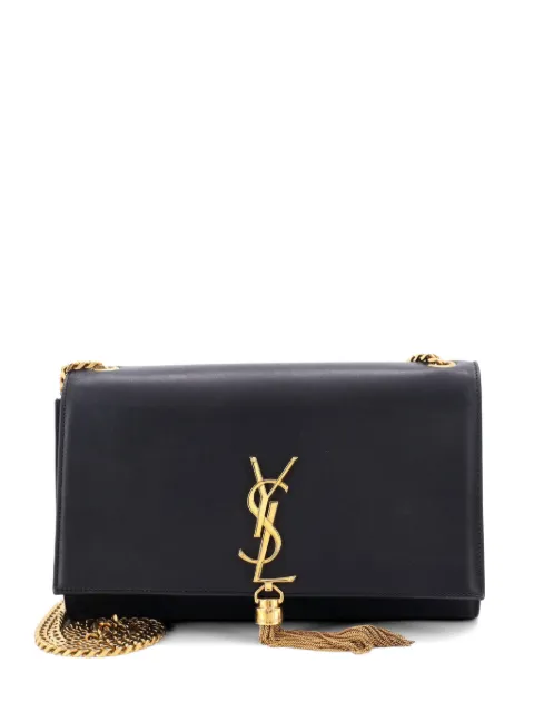 Saint Laurent Pre-Owned Classic Monogram Tassel Leather Medium crossbody bag Black 6MXBGVFK734PXF6V
