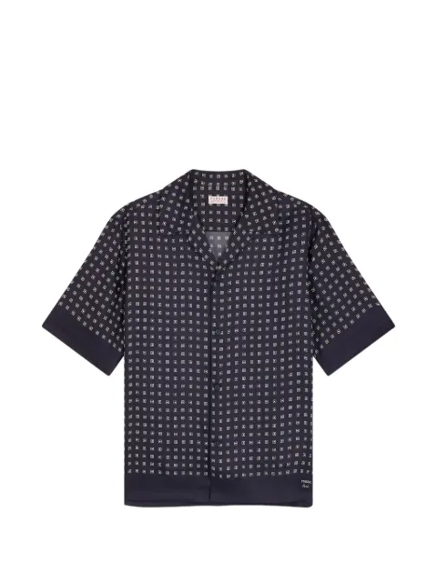 FURSAC geometric-pattern short-sleeve shirt Blue FHPCH00388