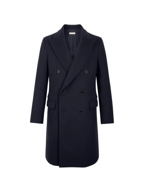 FURSAC herringbone double-breasted coat Blue FHPOU00149