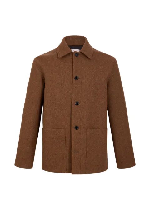 FURSAC classic-collar patch-pocket coat Brown FHPBL00205
