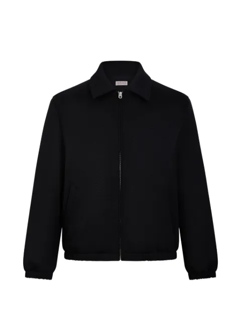 FURSAC zip-front spread-collar jacket Black FHPBL00185