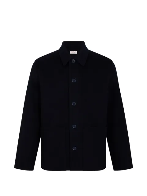 FURSAC classic-collar patch-pocket coat Blue FHPBL00187