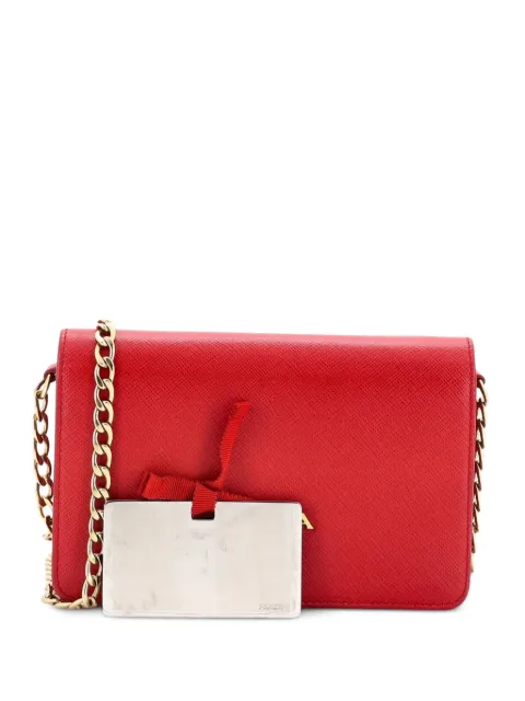 Prada Pre-Owned Chain Wallet Saffiano Leather crossbody bag Red XFQFE005ME8VNS11