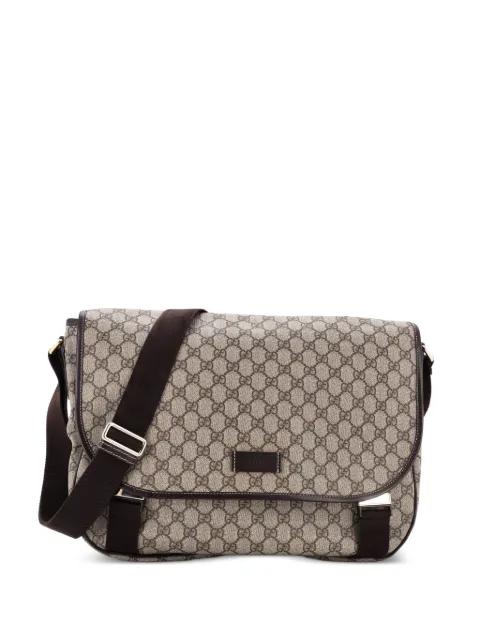 Gucci Pre-Owned Double Buckle Messenger Bag GG Coated Canvas Large crossbody bag Brown LI2OVN4DLPNLWNQ4