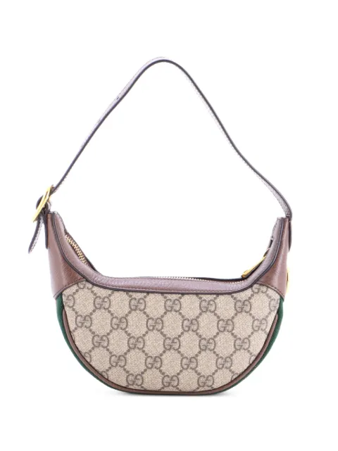 Gucci Pre-Owned Ophidia Half Moon Bag GG Coated Canvas Mini hobo bag Brown Z6POZFS8EVBS51LH