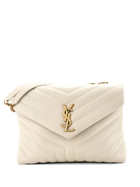 Saint Laurent Pre-Owned Loulou Matelasse Chevron Leather Medium shoulder bag White VTR7YEBQZQKJ40UP
