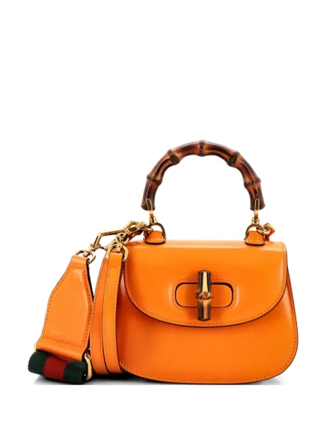 Gucci Pre-Owned Bamboo 1947 Top Handle Bag Leather Mini shoulder bag Orange 3E4WRHYU1PBY9BMI