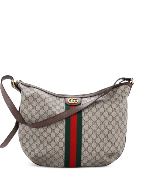 Gucci Pre-Owned Ophidia Half Moon GG Coated Canvas Large hobo bag Brown VXTQYOOOOKTVGY04