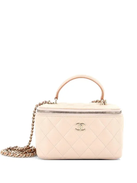 CHANEL Pre-Owned Classic Top Handle Vanity Case with Chain Quilted Lambskin Small crossbody bag Neutrals K6BTBPK0EM2LGB0D