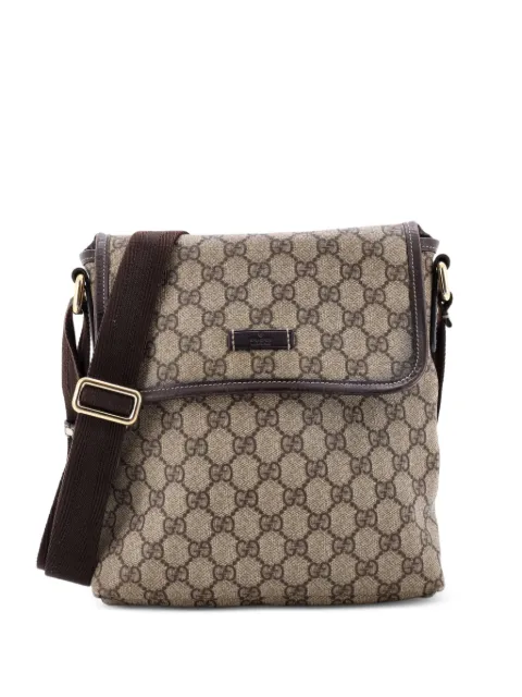 Gucci Pre-Owned Flap Messenger GG Coated Canvas Small crossbody bag Brown HN705WOLV01FNY24