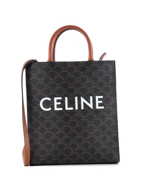 Celine Pre-Owned Vertical Cabas Triomphe Coated Canvas Small tote bag Brown R1RXOWZ7Z03YS04Y