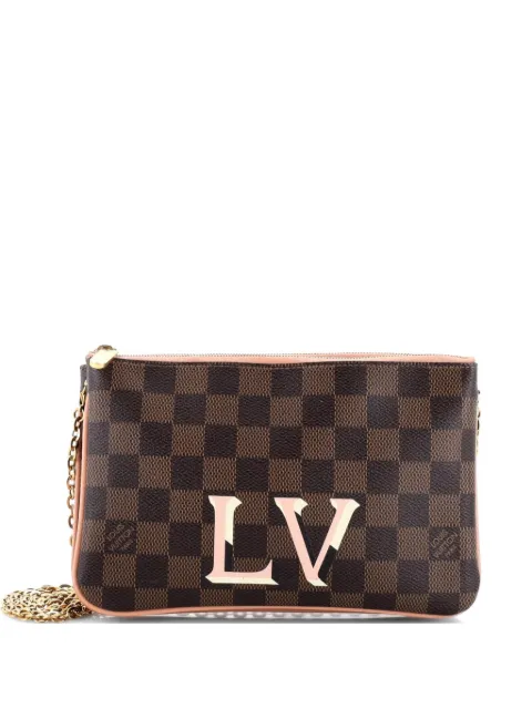 Louis Vuitton Pre-Owned Double Zip Pochette Damier clutch bag Brown FY11OFNLA6N7BWAZ