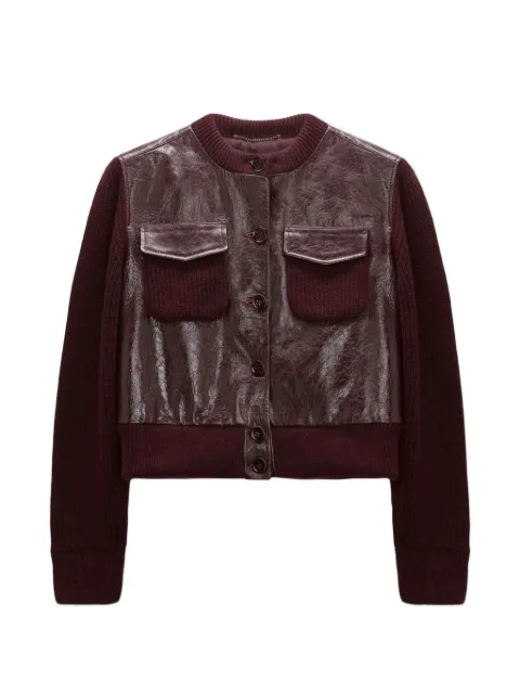 Dorothee Schumacher It's A Match lambskin-panelled knit jacket Red 262544802