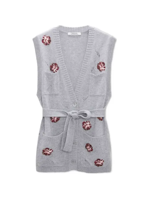 Dorothee Schumacher Blooming Statements floral-embroidered sleeveless cardigan Grey 262510802