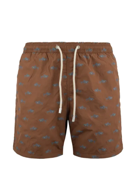 MC2 Saint Barth shark-print drawstring swim shorts Brown PATM004PATMOSTHERIVIERA00394L