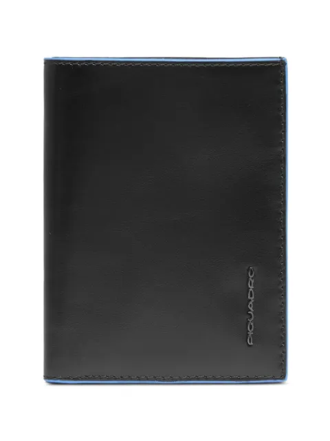 PIQUADRO logo-lettering contrast-trim wallet Black PU1393B2R