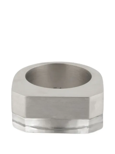 Rick Owens crystal-embellished brass ring Silver 80020
