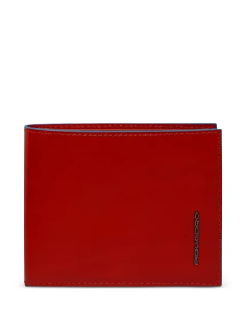 PIQUADRO logo-lettering leather wallet Red PU4518B2R