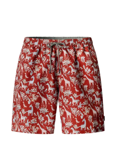 Hackett London safari print swim shorts Red HMB100033