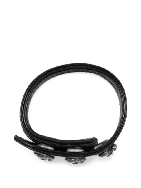 Chrome Hearts heart-embellished leather bracelet Black CHRM1292