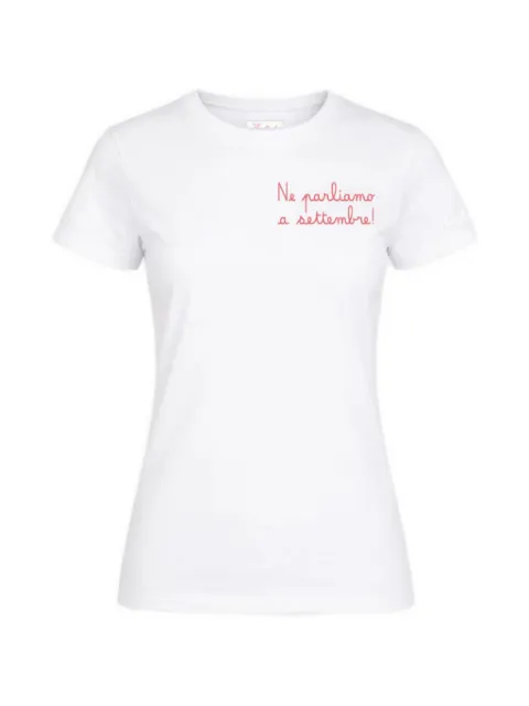 MC2 Saint Barth Emilie slogan-embroidered T-shirt White EMI0001