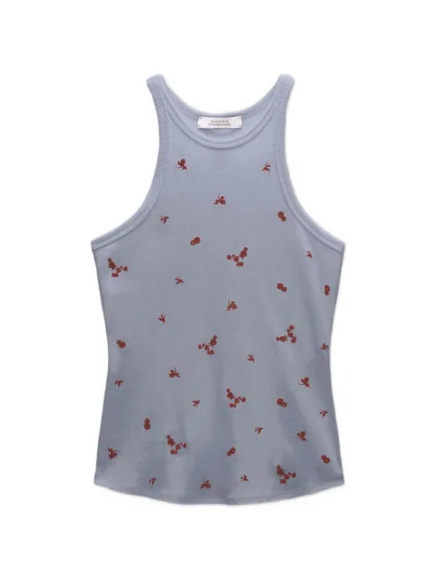 Dorothee Schumacher Seduction embroidered ribbed tank top Grey 262523304
