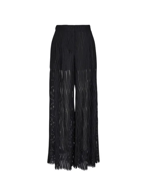 Akris Cassie wave-pattern trousers Black 7601202298008035009