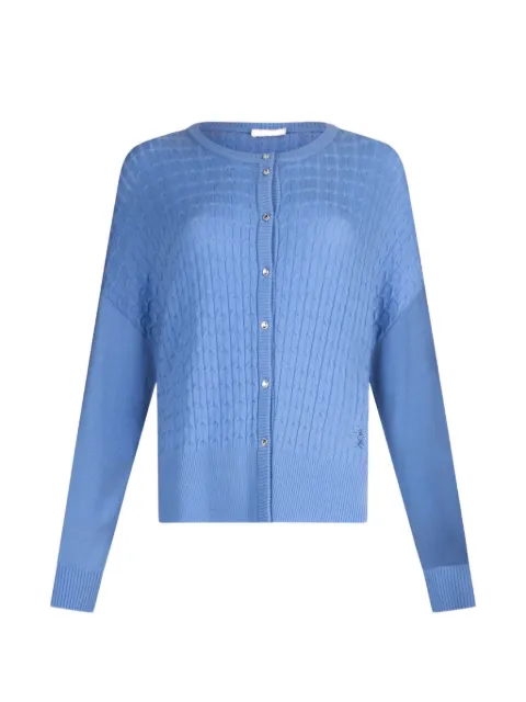 LIU JO cable-knit button-up cardigan Blue WA6472MA88R44121