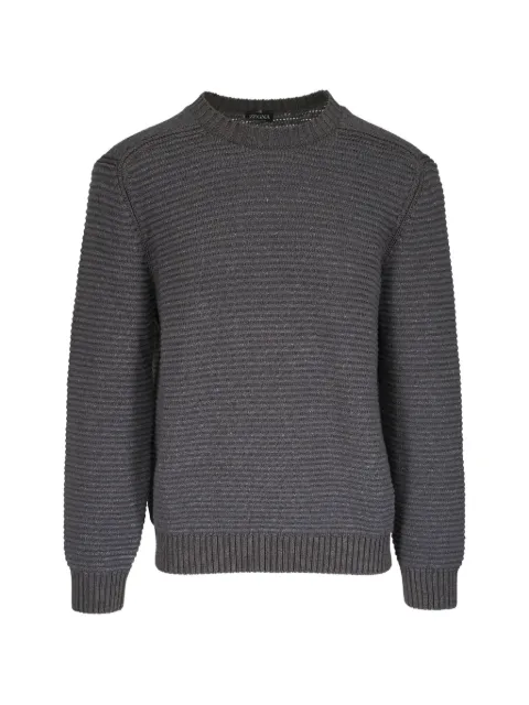 Zegna ribbed-knit crew-neck sweater Grey UHF56A3110N97