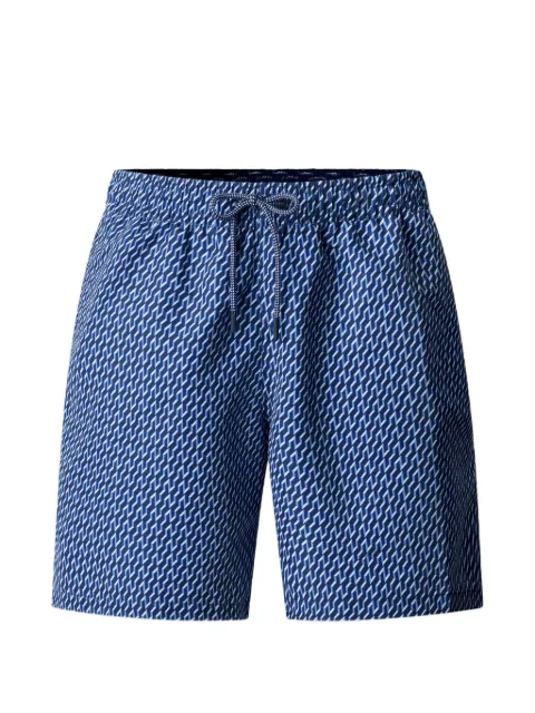 Hackett London Geo Block drawstring swim trunks Blue HMB100035