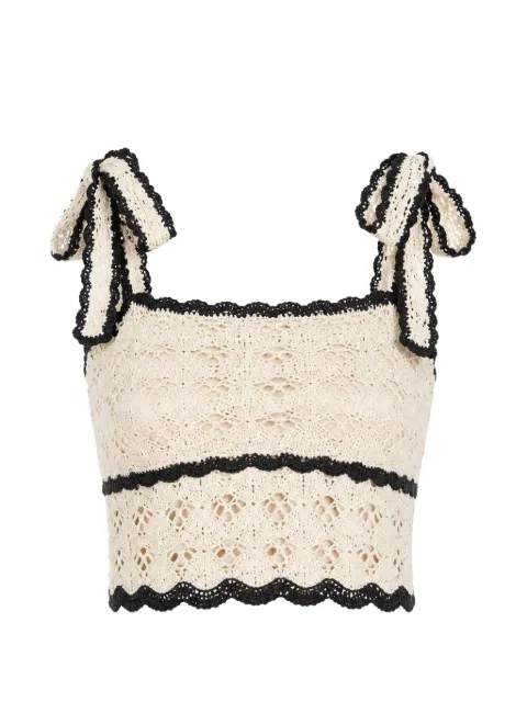 ZIMMERMANN Aster crochet top Neutrals 9492TSS261