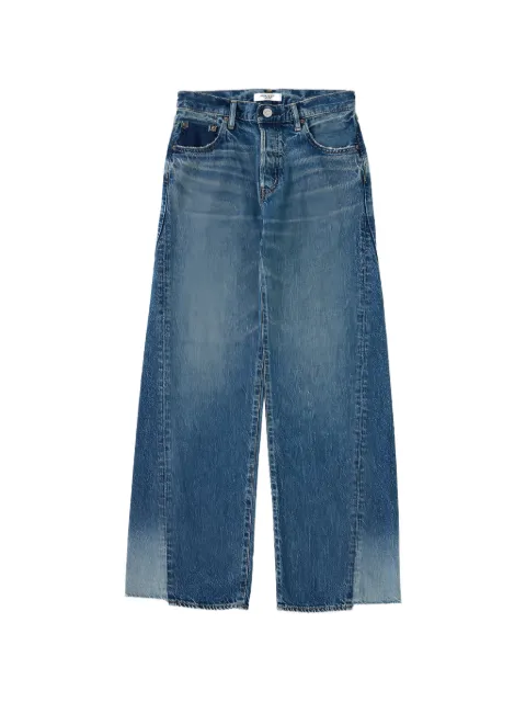 Moussy Vintage Holyoke panelled wide-leg jeans Blue 540JSC118100