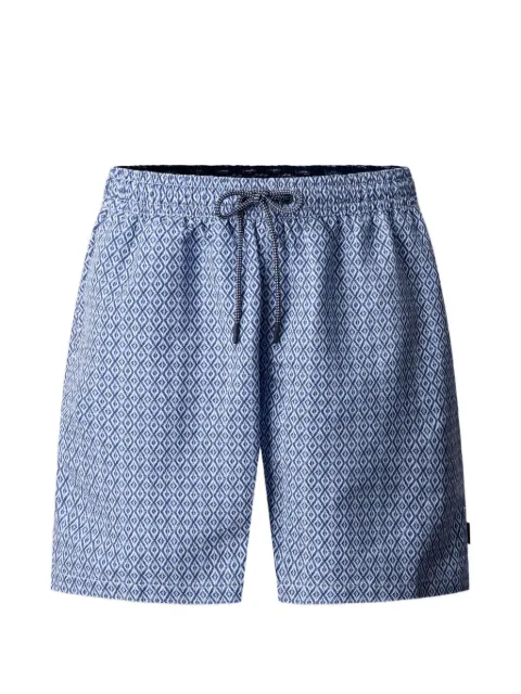 Hackett London diamond-print swim shorts Blue HMB100031