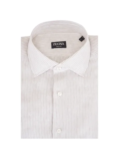 Zegna Oasi Lino striped shirt Neutrals UHX27A3SRF7102