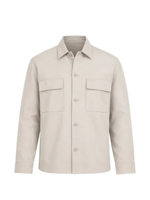 Calvin Klein slub-texture chest-pocket shirt Neutrals K10K114191